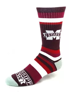 Calze Mississippi State Bulldogs College rosse e bianche a righe arcobaleno Crew - Foto 1 di 2