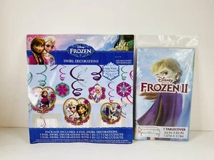 Forniture per feste a tema Disney Frozen Anna Elsa decorazioni vortice e copritavolo nuove con scatola - Foto 1 di 10