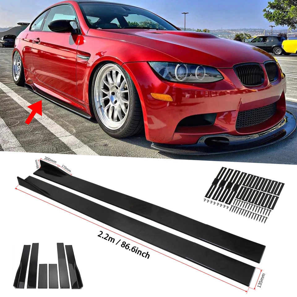 Glossy Side Skirt Extension Splitter Rocker Panel For BMW E90 E92 E93 2006-2021 - Imagem 1 de 4