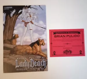 AUTOGRAPHED BRIAN PULIDO'S LADY DEATH WARRIOR TEMPTRESS #1 JUNGLE AVATAR COA - Picture 1 of 4