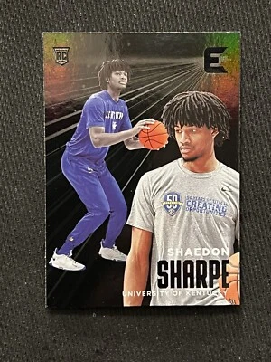 SHAEDON SHARPE 2022-23 Chronicles Draft Picks ESSENTIALS BLACK Holo Rookie #17 - Image 1 of 4
