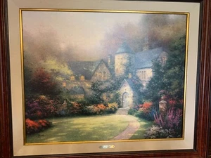 Thomas Kinkade Beyond Autumn Gate 24" x 30" Framed Canvas Painting - Picture 1 of 3