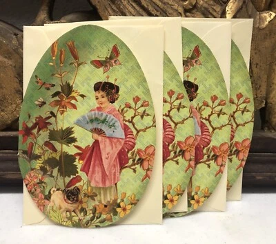 Lot of 4 Punch Studio-Asian Blossom-Greeting Cards - Image 1 of 4