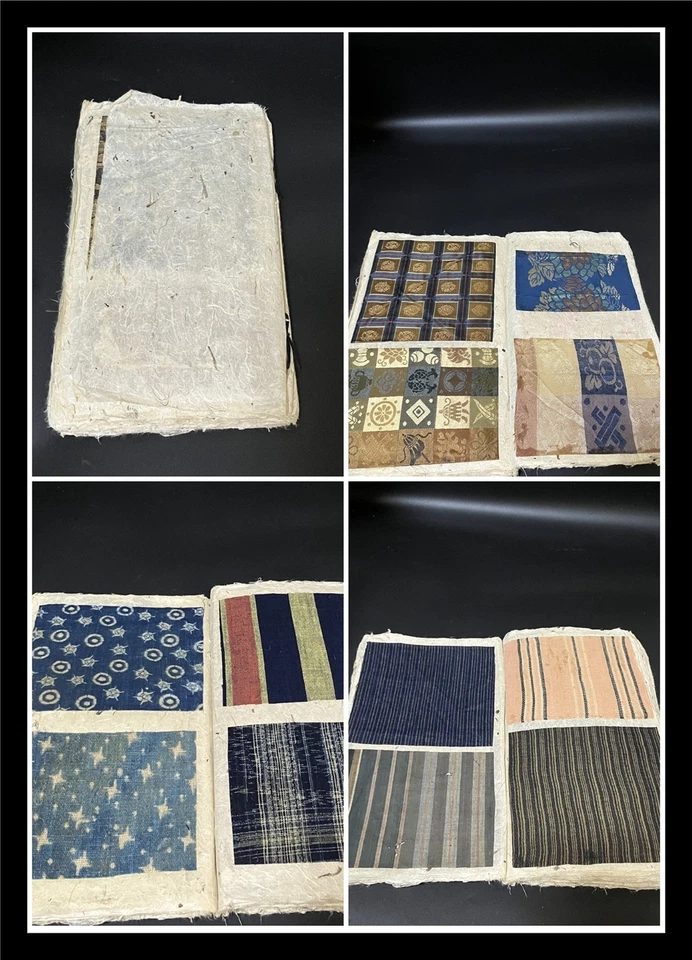 Antiguo libro textil japonés muestra Edo fabricks kimono Foto 1 de 4