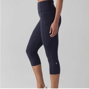Leggings cortos para mujer Lululemon azul II Nulux 19 talla 2 - Imagen 1 de 7