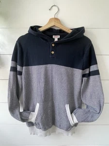 Cat & Jack Kids 2-Button Pullover Cable Knit Cotton Sweater Youth size 16 Navy - Picture 1 of 10