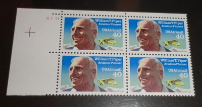 US Scott #C132 40¢ William Piper Plate Block Of 4 MNH - FREE SHIPPING - Image 1 of 2