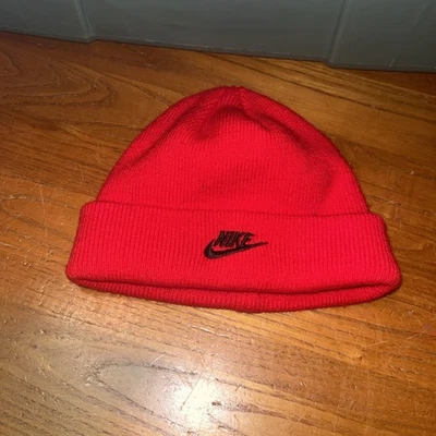 Nike Infant Baby Beanie Hat Red  Swoosh Logo - - Image 1 of 4