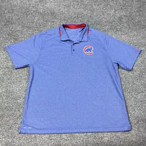 Chicago Cubs Polo Mens XL Blue Short Sleeve Golf Logo Dri-fit Nike MLB Baseball - Picture 1 of 11