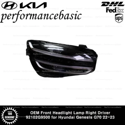 OEM Front Headlight Lamp Right Driver 92102G9500 for Hyundai Genesis G70 22-23  - Image 1 of 3