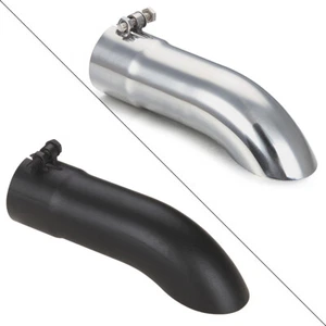 Stainless Steel Turn Down Exhaust Tip 2.5" Inlet/Outlet Angle Cut Tailpipe - Picture 1 of 11