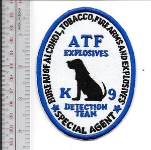 Equipo de Detección de Explosivos K-9 Policía ATF Agente Especial y Perro Parche Ganchos de Vel - Imagen 1 de 1