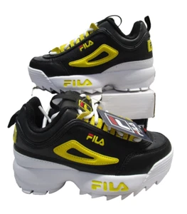 Fila Disruptor II Big Kids Size 13 Black Yellow White - Brand New With Box NIB - Picture 1 of 6