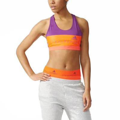 adidas Womens Stellasport Sports Bra Stella McCartney Padded Cropped Gym Top New - Image 1 of 3