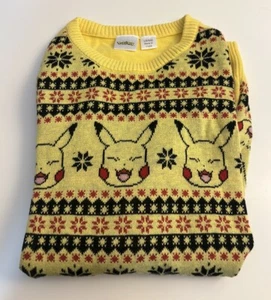 Pokémon Pikachu Holiday Sweater  - Yellow Sweater - New - Picture 1 of 5