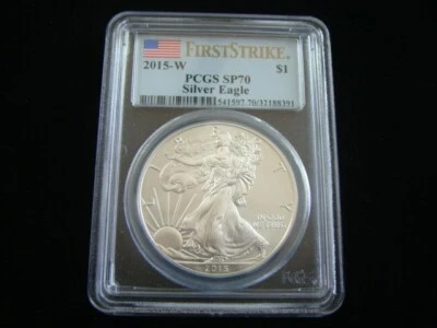 2015-W American Silver Eagle 1oz. Fine Silver PCGS Graded SP70 #32188391 - Image 1 of 4