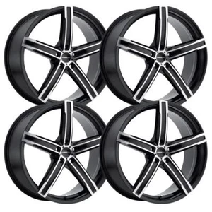 (Set-4) Vision 469 Boost 17x7 5x120 38mm Black Machined Wheels Rims 17 inch - Picture 1 of 1
