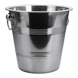 Edelstahl Sektkühler Ø 22 cm Eiseimer mit Griffen Eiskübel 4 L Wein Sekt Kühler - Picture 1 of 1
