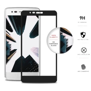 SCHWARZ VOLL ABDECKUNG HARTGLAS DISPLAYSCHUTZFOLIE FÜR LG REBEL 4 ARISTO 2 PLU - Bild 1 von 3