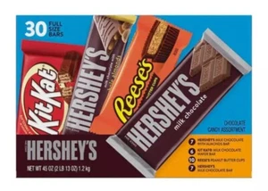 Hershey's Confezione Varietà 30ct, Tavolette di Cioccolato al Latte Full Size - Foto 1 di 3