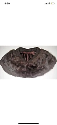Antique Vintage Mink Fur Collar/Wrap with satin lining  with hooks - Image 1 of 4