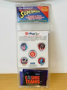 *POGS* Skybox SKYCAPS DC Comics RETURN OF SUPERMAN - Plus Cosmic Team Cards - Picture 1 of 4