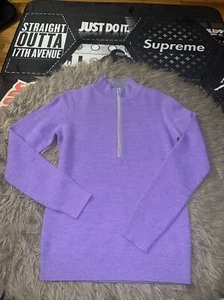 Vineyard Vines Men S Cardigan 1/2 Zip Wool Blend Cashmere Knit Pull Over Purple - Picture 1 of 5