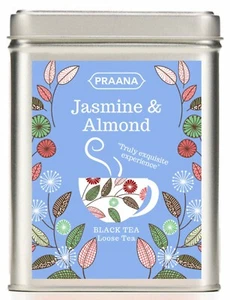 PRAANA TEA - Black Tea with Jasmine Buds and Almond - Gift Tin - 100g - Picture 1 of 2