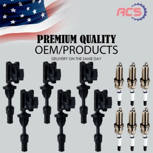 6X OEM Ignition Coil & 6X Spark plug for Nissan 300ZX Infiniti J30 3.0L V6 UF132 - Picture 1 of 16