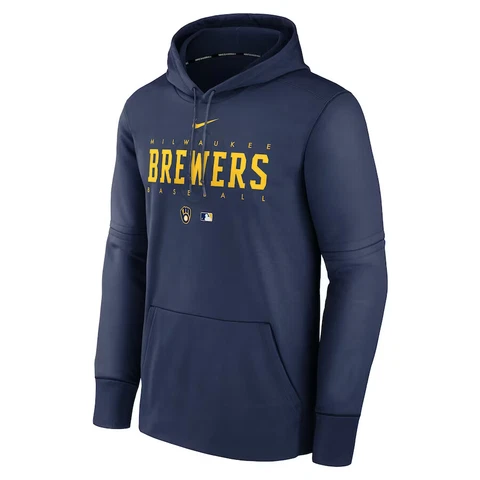New Milwaukee Brewers Nike Authentic Collection Pregame Performance Hoodie MLB Cover