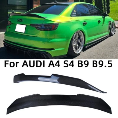 For AUDI A4 S4 B9 B9.5 sedan 2017-2025 Carbon Fiber Trunk Wing Spoiler Foto 1 de 4