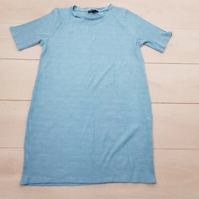PRIMARK Winter Knitted Tunic Top Size 20 Blue Stretch Short Sleeve Autumn Casual - Image 1 of 4
