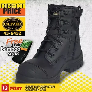 Oliver Work Boots 45645z Zip Sided Lace Up Composite Toe Airport Friendly Boots - Picture 1 of 11