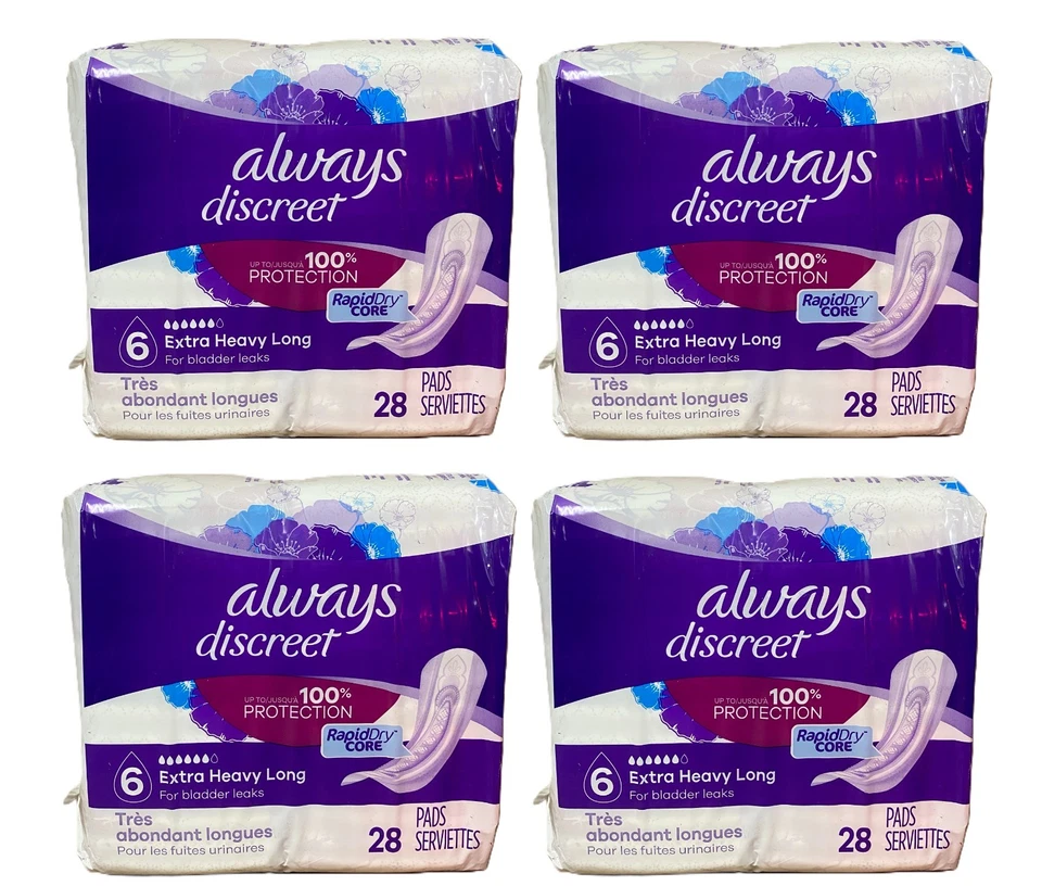 Always Discreet Adult Incontinence & Postpartem Pads, Extra Heavy Long, 112 Ct - Image 1 of 1
