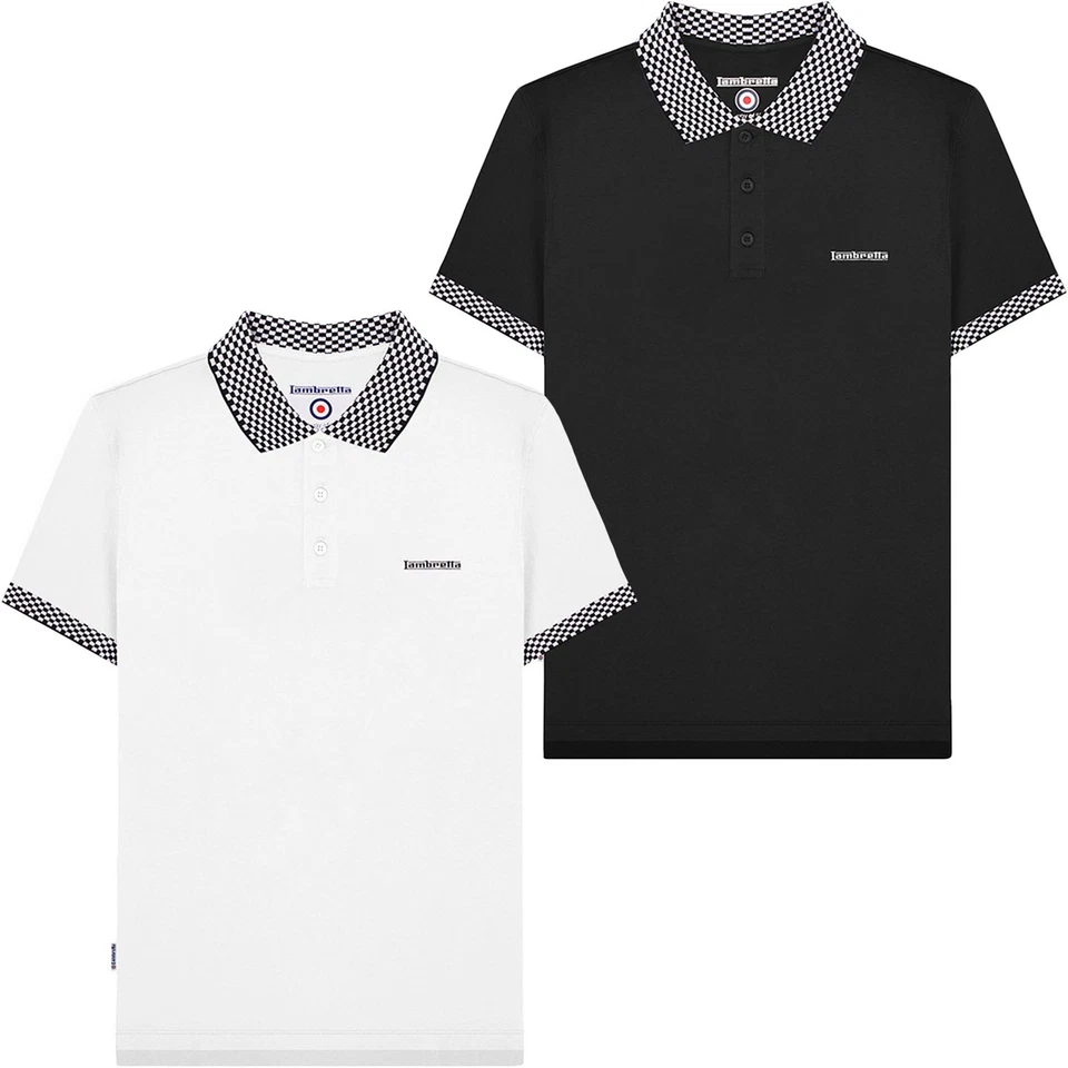 Lambretta Mens Two Tone Short Sleeve Collared Cotton Polo Shirt Top - Image 1 of 1