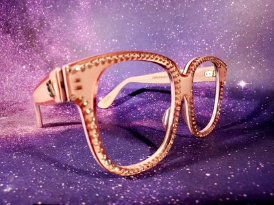 Pink EMMANUELLE KHANH Paris  Sunglasses EK Rhinestones  Jewels France Frame Only - Image 1 of 4