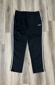 Adidas Black 3 Stripe Straight Leg Zip Pocket Sweatpants Mens Size 2XL *Defect* - Picture 1 of 9