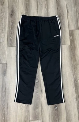 Pantalones deportivos Adidas negros 3 rayas pierna recta cremallera bolsillo para hombre talla 2XL *Defecto* Foto 1 de 4
