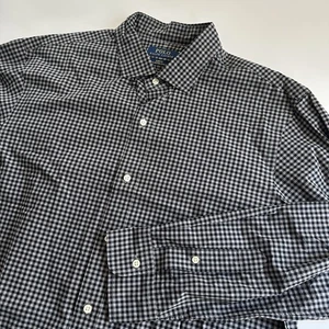 Polo uomo Ralph Lauren nera camicia elegante taglia XLarge slim fit performance Oxford - Foto 1 di 9