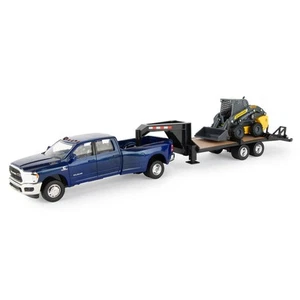 Tomy 1/32 Ram 3500 Dually Quad Cab w/Lowboy & New Holland L230 Skid Steer 47269 - Picture 1 of 8