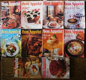 LOT OF 10 VINTAGE BON APPETIT MAGAZINES 1990 GOURMET COOKING,DETAILED RECIPE,ADS - Picture 1 of 5