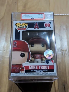 Funko Pop! Mike Trout MLB Baseball #08 Red Angels PSA 8.5 NM-MT+ - Picture 1 of 7