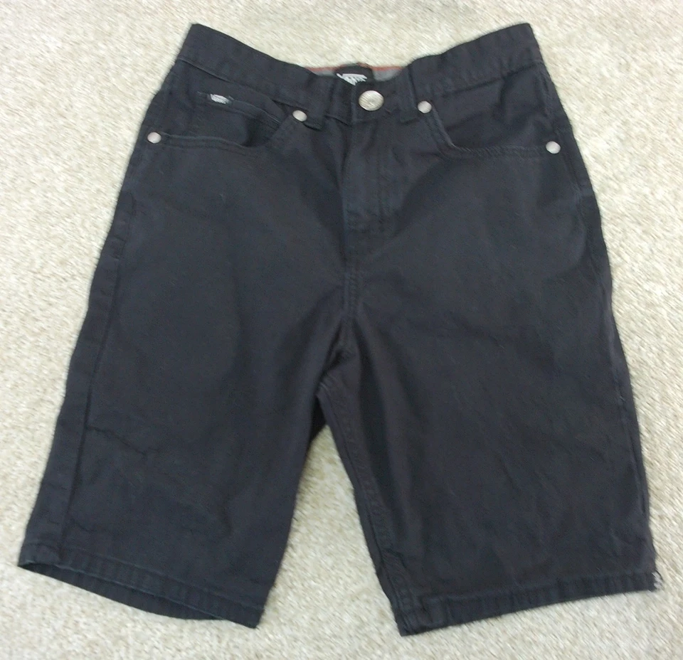 70s style vans black denim shorts Boys size 27-14 - Image 1 of 4
