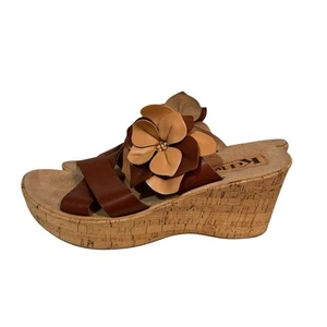 Sandales compensées Korks Kork Ease fleur liège marron chaussures à enfiler pointure 9/40,5 - Photo 1/18