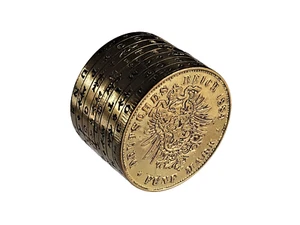 1889 Five 5 Mark German Reich Deutsches Reich Funf Mark Novelty Snuff Tin Q765 - Picture 1 of 8