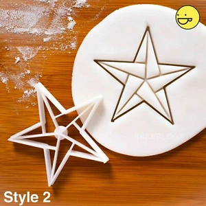 5-Pointed Star cookie cutter (Style 2) | origami Christmas stars Xmas biscuit - Picture 1 of 5