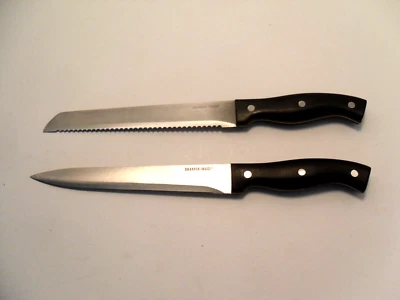 Cuchillo para pan dentado de acero inoxidable Full Tang Sharper Image de 2 piezas y cuchillo para rebanar Foto 1 de 4