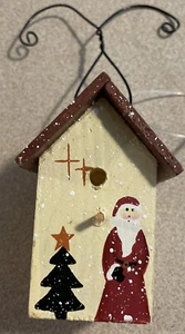 Holz bemaltes Vogelhaus Weihnachtsschmuck Weihnachtsmann - Bild 1 von 11