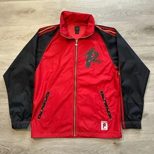 Vintage Adidas Def Jam Recordings Redman Red Windbreaker Rain Jacket Size Medium - Picture 1 of 9