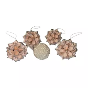 Kusudama Origami Blume Weihnachtsschmuck rosa silber Glitzer Papierkugel Set - Bild 1 von 8